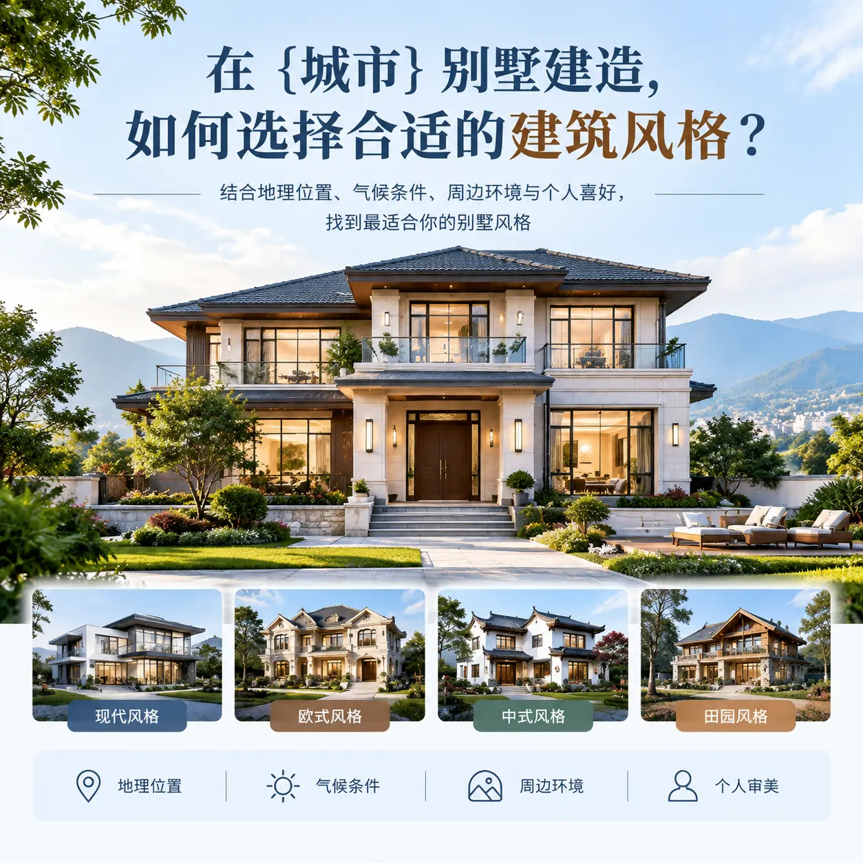 在 天柱 别墅建造,如何选择合适的建筑风格?